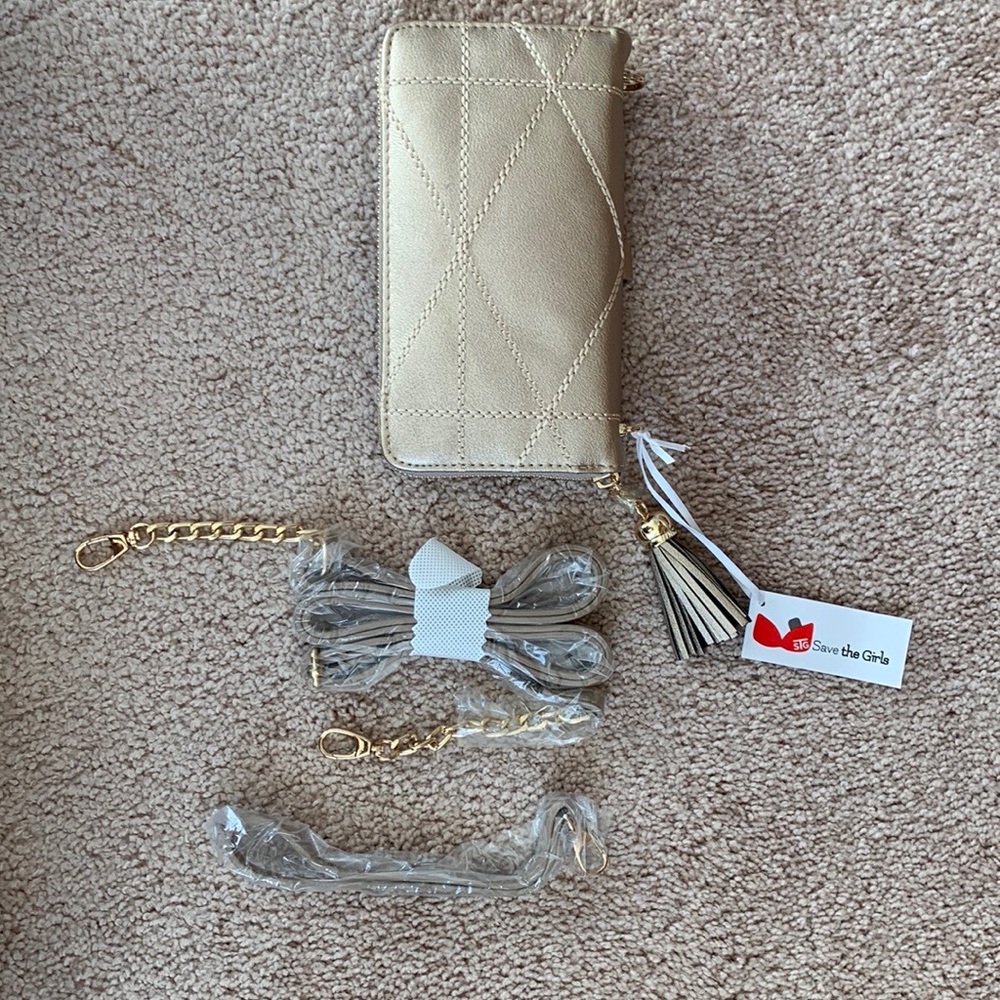 rose gold clutch/wristlet purse